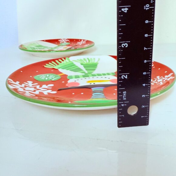 Pier 1 Imports Jolly Holiday Snowman Collection Dessert Plate Set of 2 Christmas - Picture 11 of 16